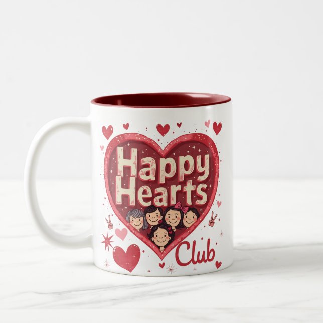 Happy Hearts Club - Mug de Saint Valentin avec Ret (Gauche)