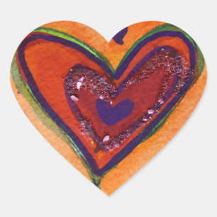 Happy Hearts Glitter Love Labels Art Stickers