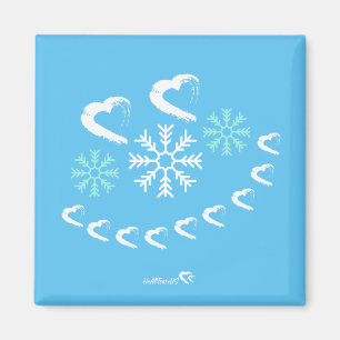 Happy Hearts Snowflake Christmas Magnet