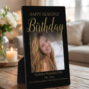 Happy Heavenly Birthday Photo Memorial Plaque