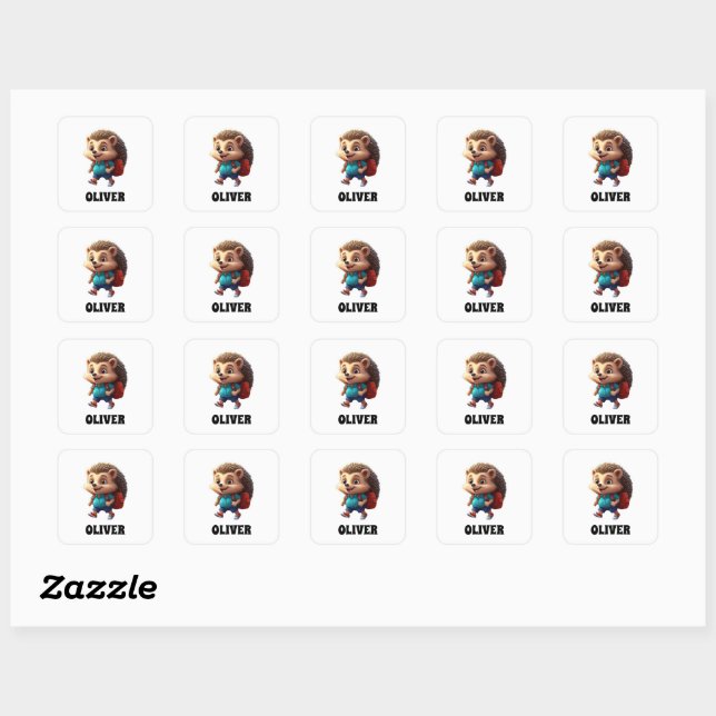 Happy Hedgehog 2 Square Sticker (Sheet)