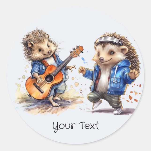 Happy Hedgehog Aquarelle Sticker (Devant)