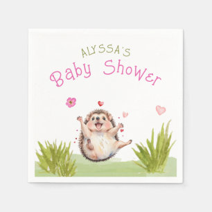 Happy Hedgehog Garden Party Baby Shower  Napkin