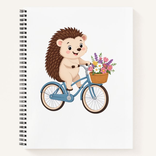Happy Hedgehog Ride Notebook (Front)