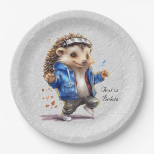 Happy Hedgehog Watercolor Paper Plate