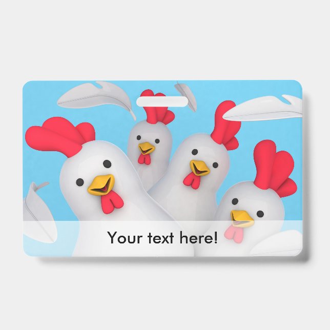 Happy hen clipart badge (Front)