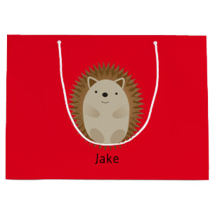 Happy Hérisson grand sac cadeau rouge