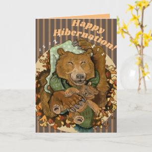 Happy Hibernation Cuddly Bear Card