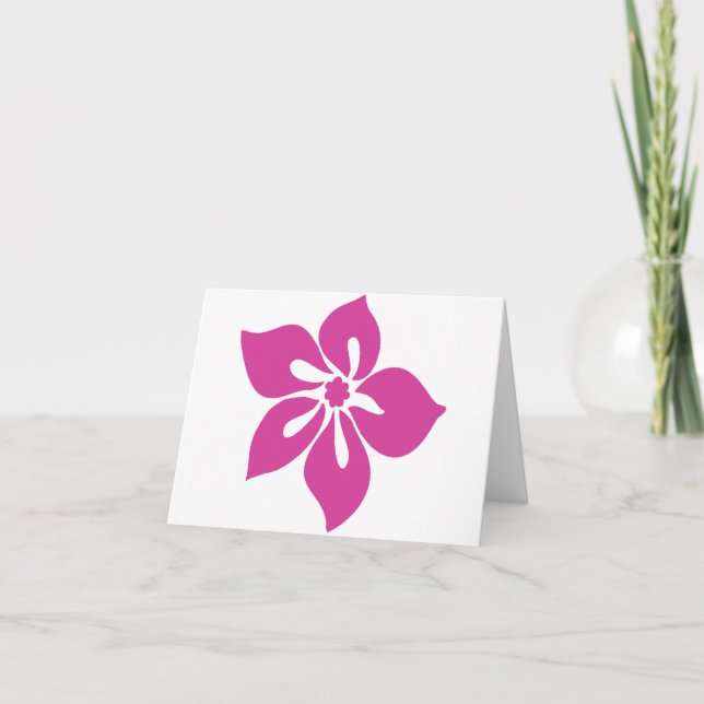 "Happy Hibiscus" greeting cards in Fuchsia (Front)