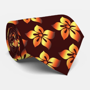 Happy Hibiscus Hawaiian Two-sided Printed Tie