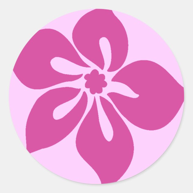 Happy Hibiscus" Sticker in Fuchsia (Front)