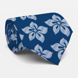 Happy Hibiscus Stripe Hawaiian Two-sided Printed Tie