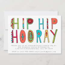 Happy Hip Hip Horay Anniversaire Invitation de fêt