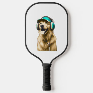 Happy Hip-Hop Golden Retriever   Pickleball Paddle