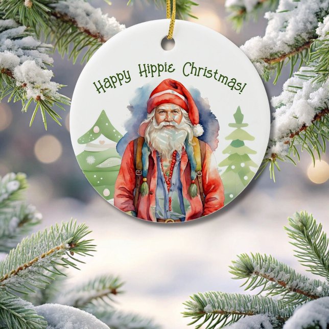 Happy Hippie Christmas Ornament (Creator Uploaded)