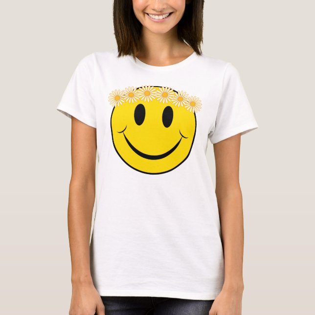 Happy Hippie Daisy Face T-Shirt (Front)