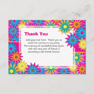 Happy Hippie Flower Power Thank You Notes