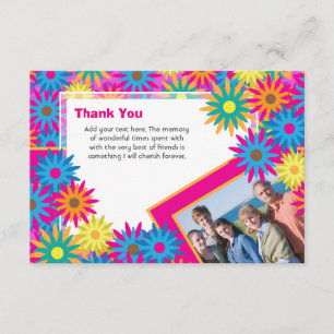Happy Hippie Flower Power Thank You Notes Invitation
