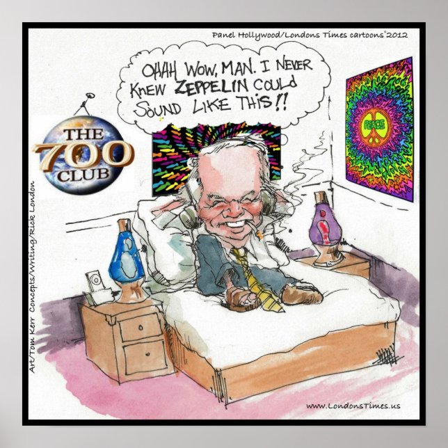 Happy Hippie Funny Poster by LT Cartoons (Front)