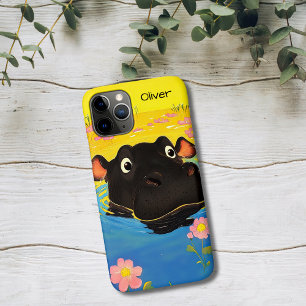 Happy Hippo in Blooming Pond iPhone 11 Pro Case