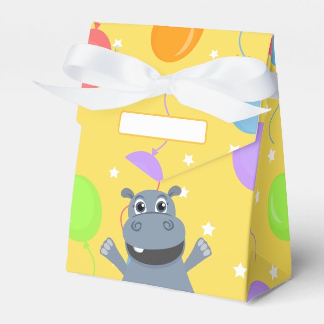 Happy Hippo Party Favour Box (Front Side)