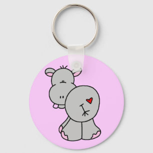 Happy Hippo Tshirts and Gifts Keychain