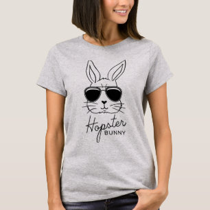 Happy Hipster Easter Cute Funny Women's Basic Tee