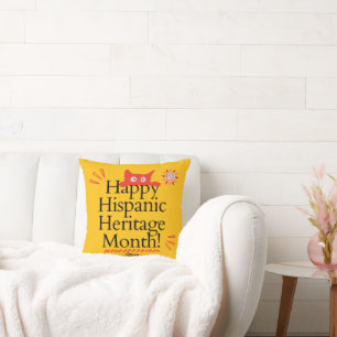 Happy Hispanic Heritage Month! - Cute Ginger Kitty Throw Pillow