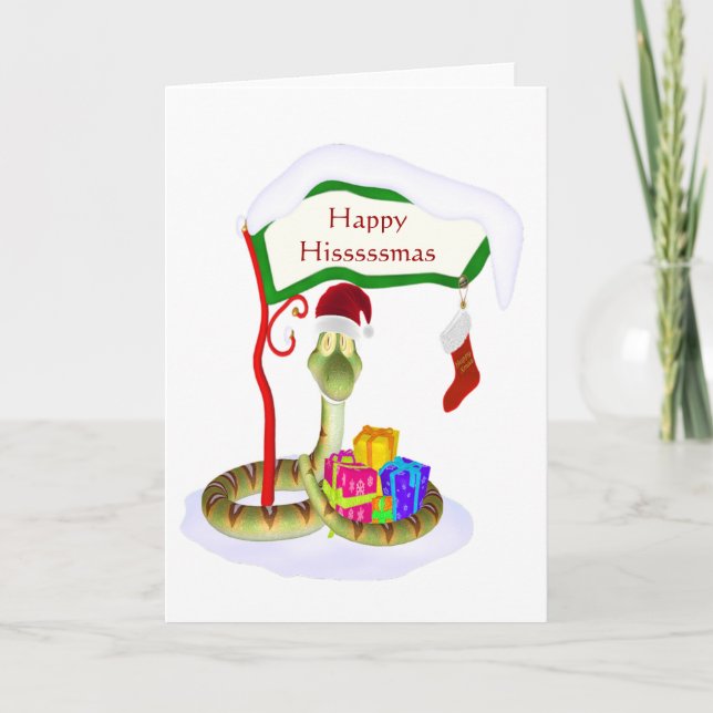 Happy Hisssssmas Holiday Card (Front)