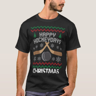 Happy Hockey Days Funny Christmas T-Shirt