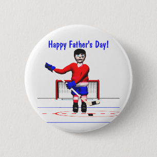 Happy Hockey Father's Day 2 Inch Round Button