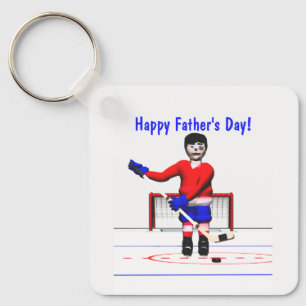 Happy Hockey Father's Day Keychain