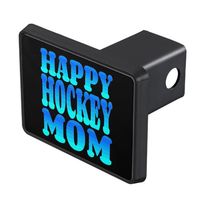 Happy Hockey Mom Trailer Hitch Cover (Top Right)