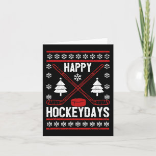 Happy Hockeydays Fun Christmas Ice Hockey Player F Card