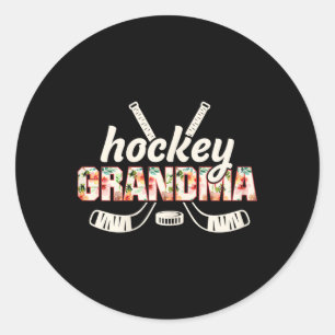 Happy Hockeydays Funny Ice Hockey Ugly Christmas Classic Round Sticker