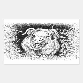 happy hog animal drawing sticker