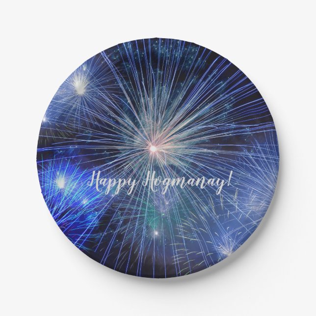 Happy Hogmanay Scottish New Year Celebration Paper Plate (Front)