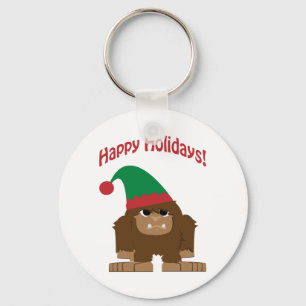 Happy Hokidays! Christmas Bigfoot Keychain