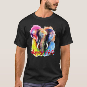 Happy Holi 2022 Festival Colourful Elephant Colour T-Shirt