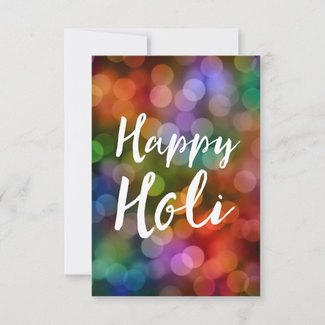 Happy Holi Bokeh Invitation (Front)