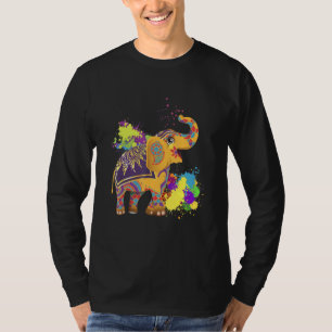 Happy Holi Colours India Hindu Spring Elephant Ho T-Shirt