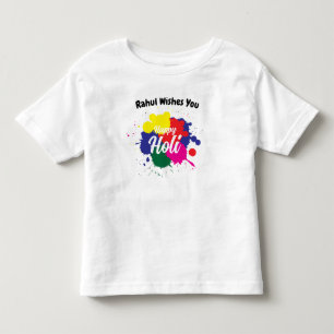 Happy holi Custom colourful text Toddler T-shirt