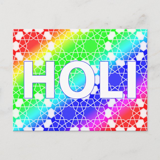 happy holi : festival of colour and spring postcard (Front)
