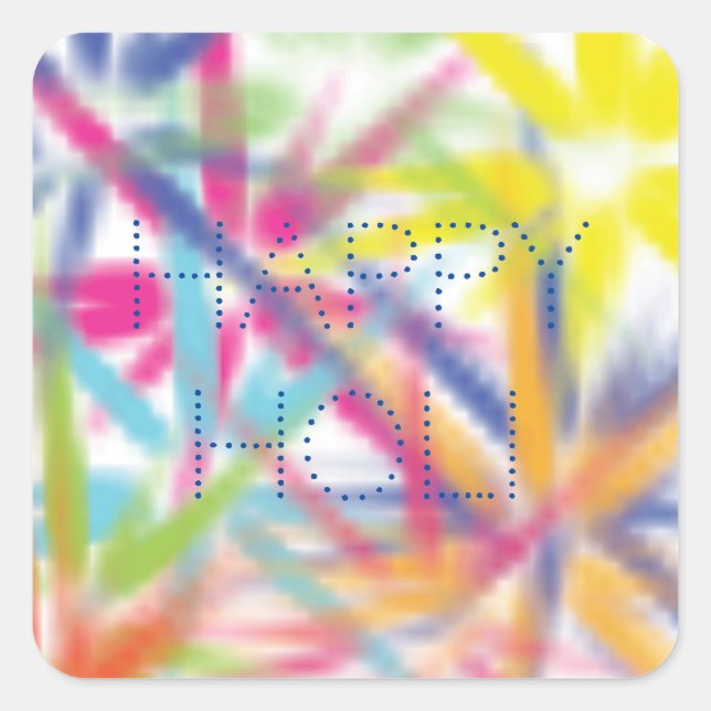 Happy Holi, festival of colours, holi hai Square Sticker (Front)
