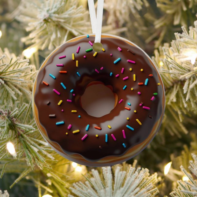 Happy Holi-glaze Doughnut Personalized Christmas Metal Ornament (Insitu)
