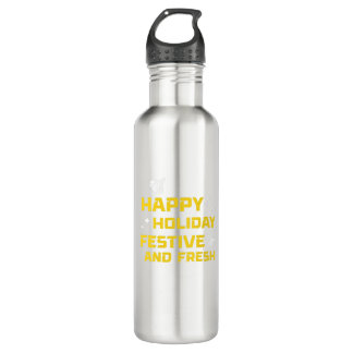 Happy Holiday, Festive and Fresh 710 Ml Water Bottle