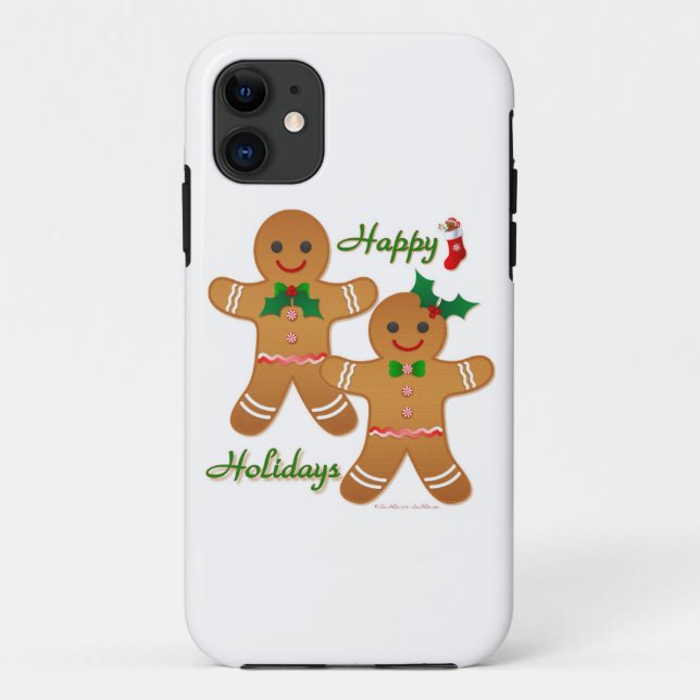 Happy Holiday Gingerbread Man Boy Girl Case-Mate iPhone Case (Back)