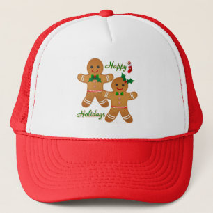 Happy Holiday Gingerbread Man Boy Girl Trucker Hat