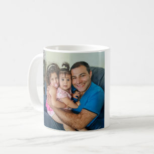 happy holiday gold script family photo christmas coffee mug