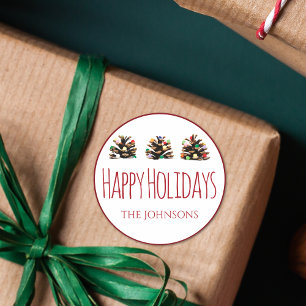 Happy holiday Greetings Stickers Family Christmas